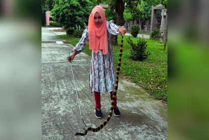 হাবিপ্রবি শিক্ষার্থী কনা এখন ‘সর্পকন্যা’
