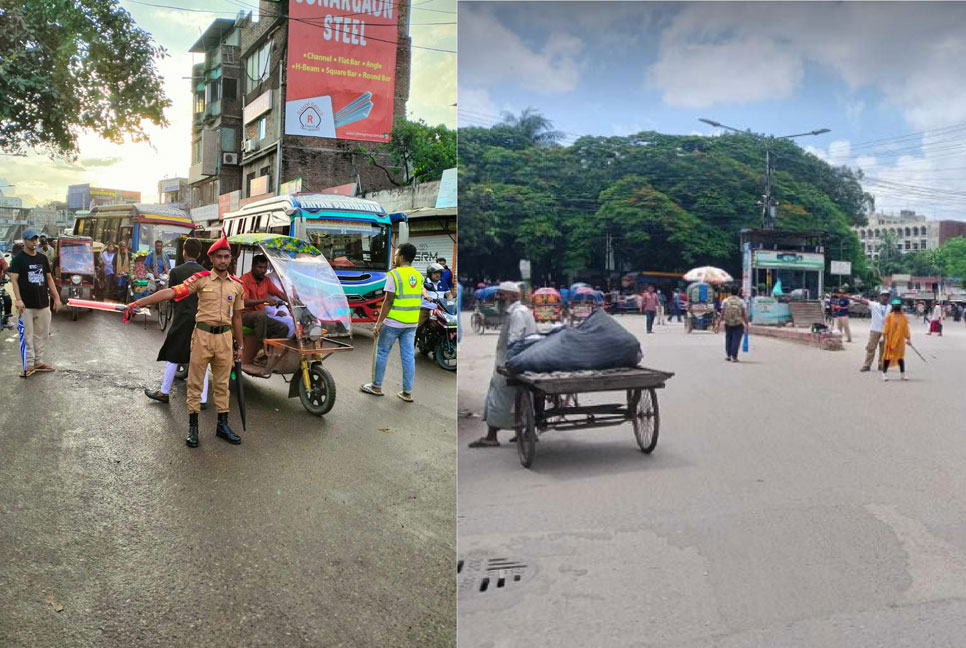 পুরান ঢাকায় নেই যানজট, পতাকা-বাঁশি হাতে মোড়ে মোড়ে শিক্ষার্থীরা 