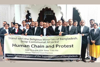 সংখ্যালঘু সম্প্রদায়ের ওপর হামলার অভিযোগে সুপ্রিম কোর্টে মানববন্ধন

