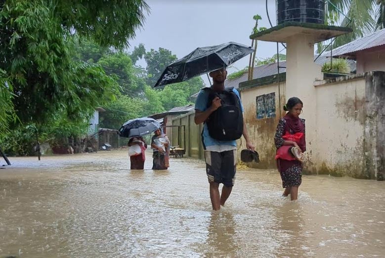 খাগড়াছড়িতে ভারী বর্ষণে নিম্নাঞ্চল প্লাবিত