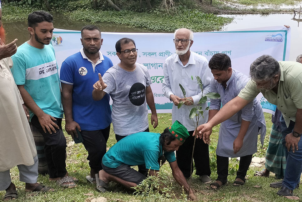 হবিগঞ্জে হাওরে বৃক্ষরোপণ

