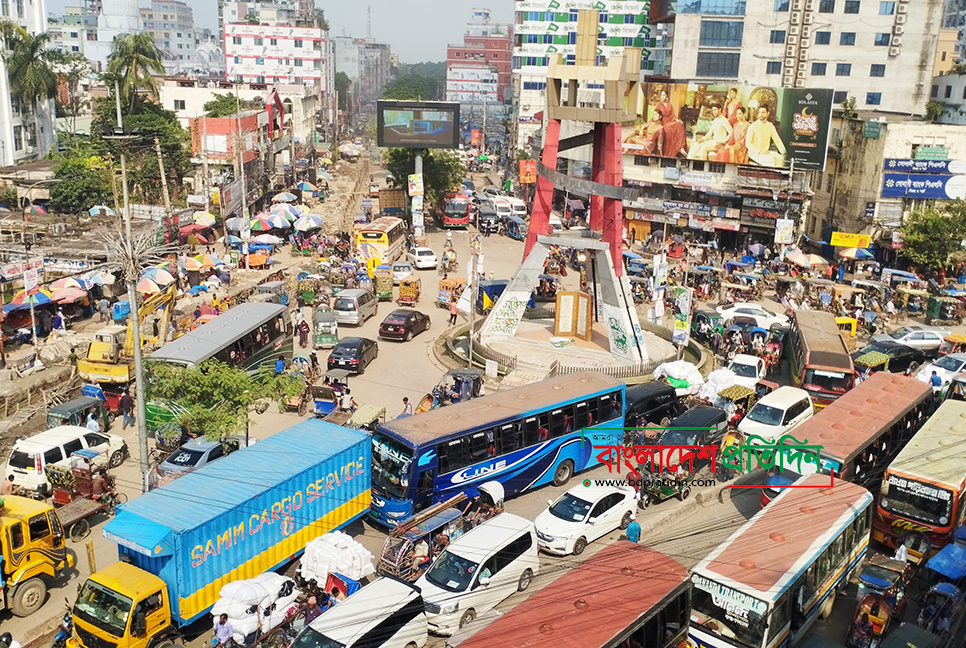 নারায়ণগঞ্জে যানজট যেন নিত্যদিনের সঙ্গী