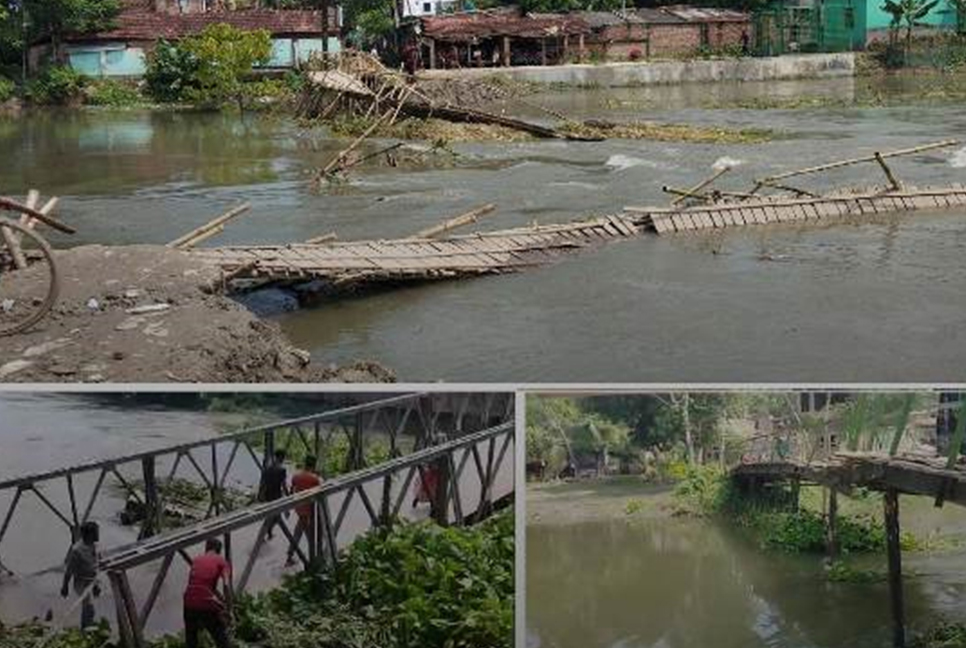 তীব্র স্রোতে কলারোয়ায় ৩টি সেতু নদী গর্ভে, দুর্ভোগে এলাকাবাসী