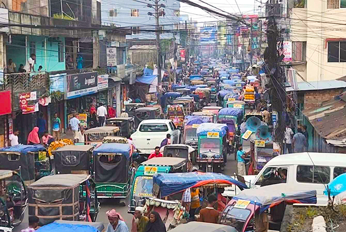 যানজটে নাকাল নেত্রকোনা শহর