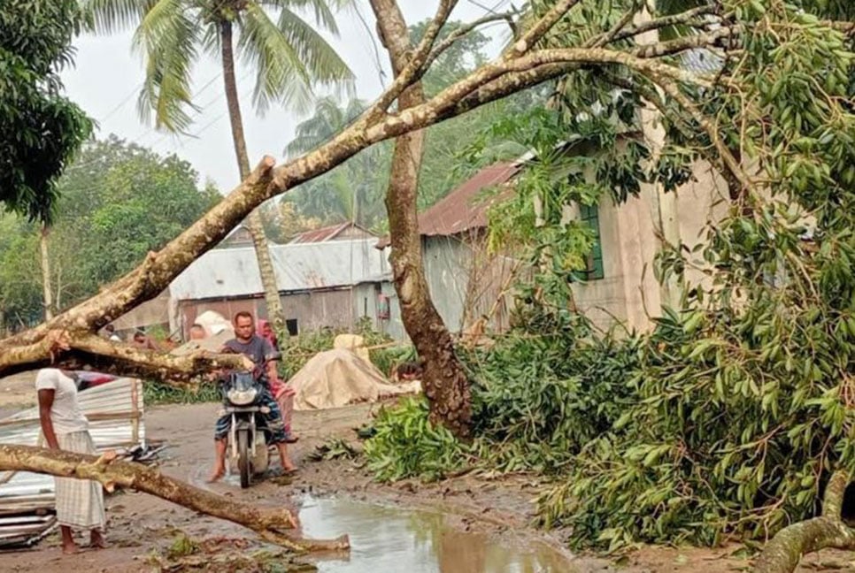 হোসেনপুরে পাঁচ মিনিটের ঝড়ে লণ্ডভণ্ড শতাধিক ঘরবাড়ি, গাছপালা