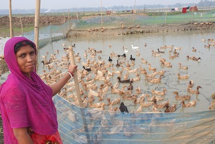 হাঁস পালন করে সফল ঈশিতা রানী
