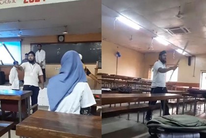 শ্রেণিকক্ষে লাঠি হাতে যুবক, শিক্ষার্থীরা বলছেন ‘মানসিক রোগী’