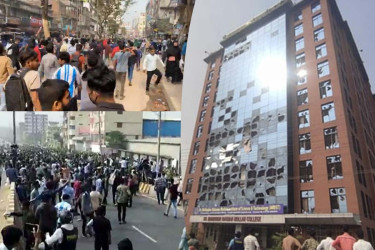 মোল্লা কলেজে হামলা-ভাঙচুর, রণক্ষেত্র ডেমরা