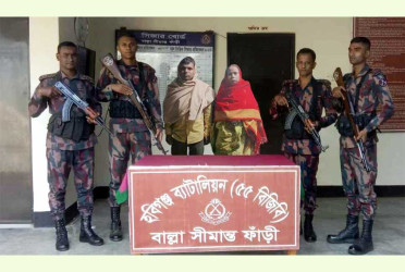 চুনারুঘাট সীমান্তে ভারতে অনুপ্রবেশের চেষ্টা, মা-ছেলে আটক