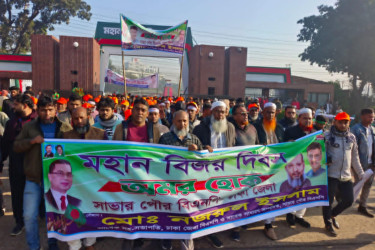 বিজয় দিবসে জাতীয় স্মৃতিসৌধে সাভার পৌর বিএনপির শ্রদ্ধা ও বিজয় মিছিল