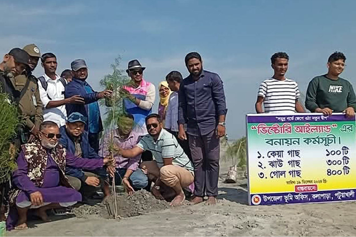 চরবিজয়ে রোপণ করা হয়েছে ম্যানগ্রোভ প্রজাতির গাছের চারা