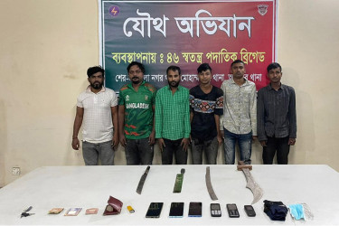 মোহাম্মদপুরে তালিকাভুক্ত চাঁদাবাজ আলমগীরসহ গ্রেফতার ৬