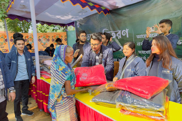 শ্রীমঙ্গলে শীতবস্ত্র বিতরণ নর্থ সাউথ সোশ্যাল সার্ভিসেস ক্লাবের