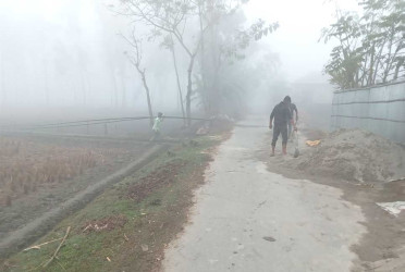 ঘন কুয়াশা ও কনকনে শীতে নীলফামারীতে জনজীবন বিপর্যস্ত