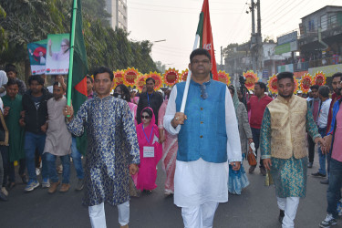 রাজবাড়ীতে ছাত্রদলের প্রতিষ্ঠাবার্ষিকীতে র‌্যালি