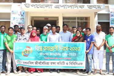 সিংড়ায় বিশ্ব বন্যপ্রাণী দিবসে বর্ণাঢ্য র‌্যালি
