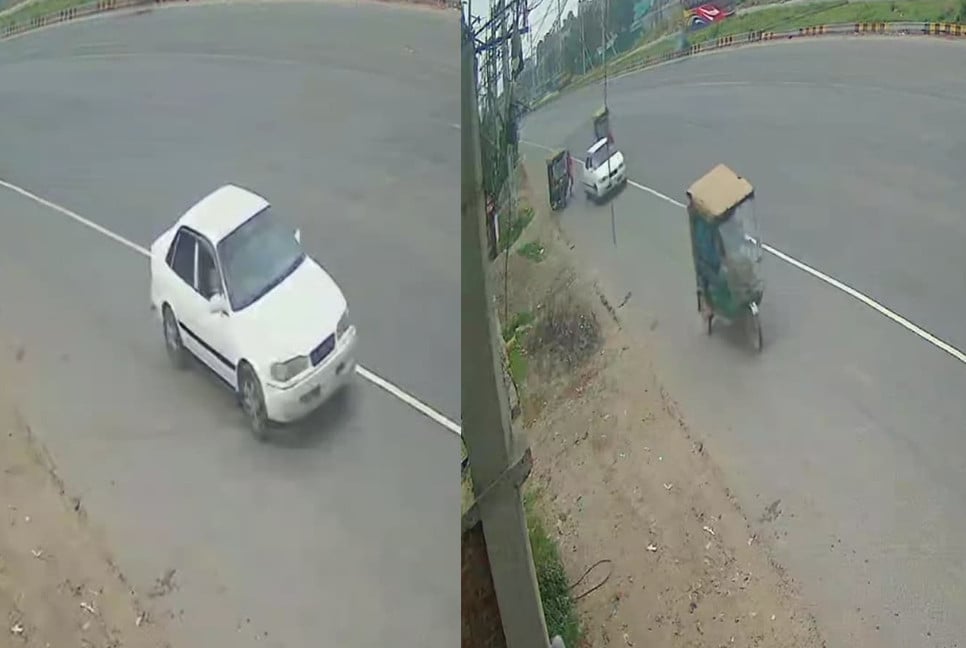 দিনদুপুরে প্রাইভেটকার দিয়ে অটোরিকশার পথরোধ করে ছিনতাই