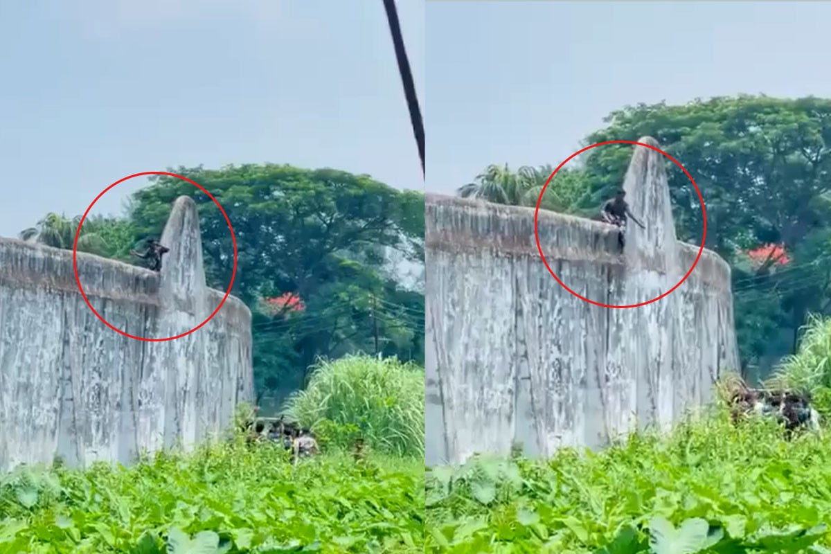 কারাগারের দেয়াল টপকে হাজতির পালানোর চেষ্টা, ভিডিও ভাইরাল