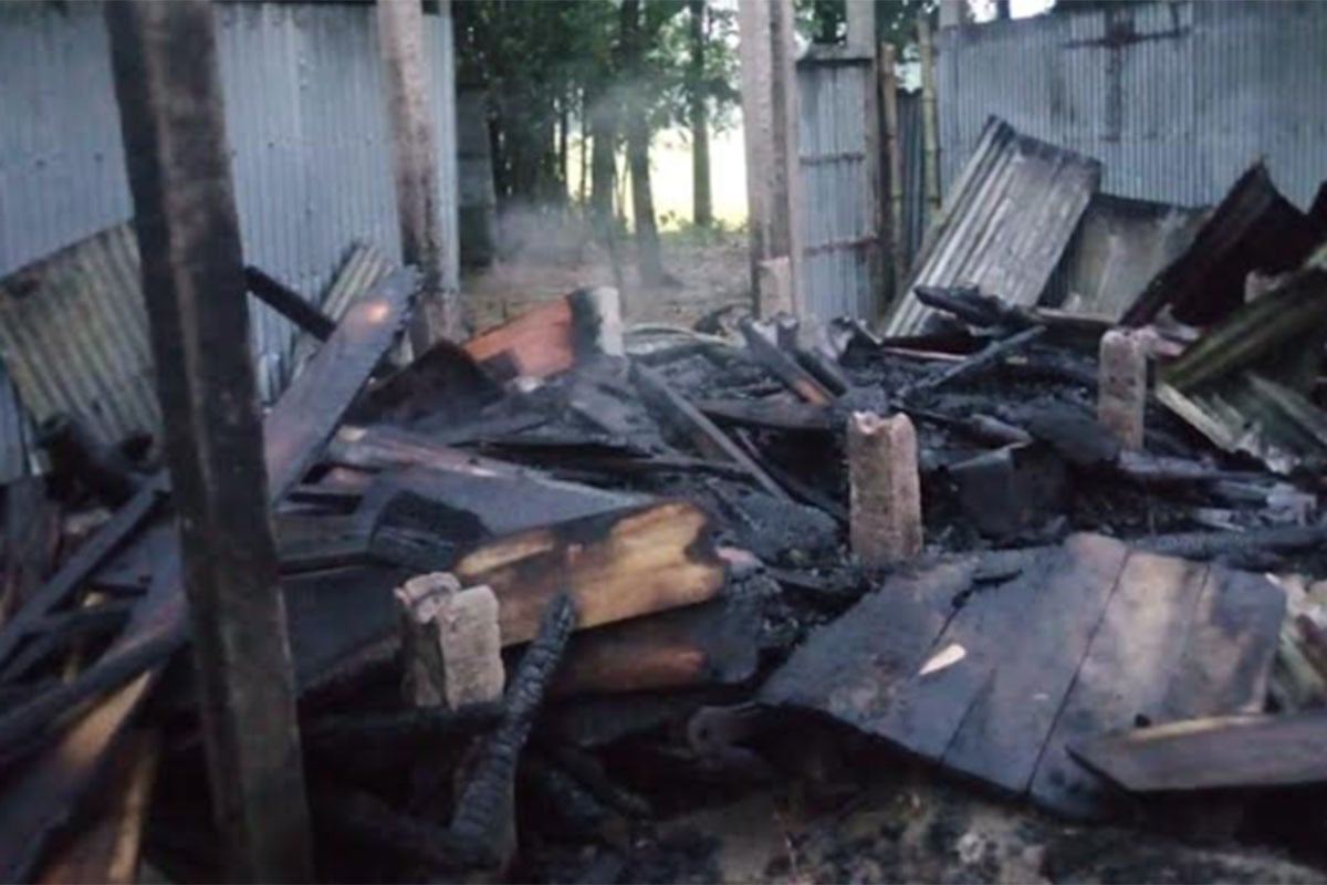 কালীগঞ্জে আগুনে বসতঘর পুড়ে ছাই