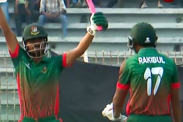 রাকিবুল-আকবরের ঝড়ে বাংলাদেশের রোমাঞ্চকর জয়