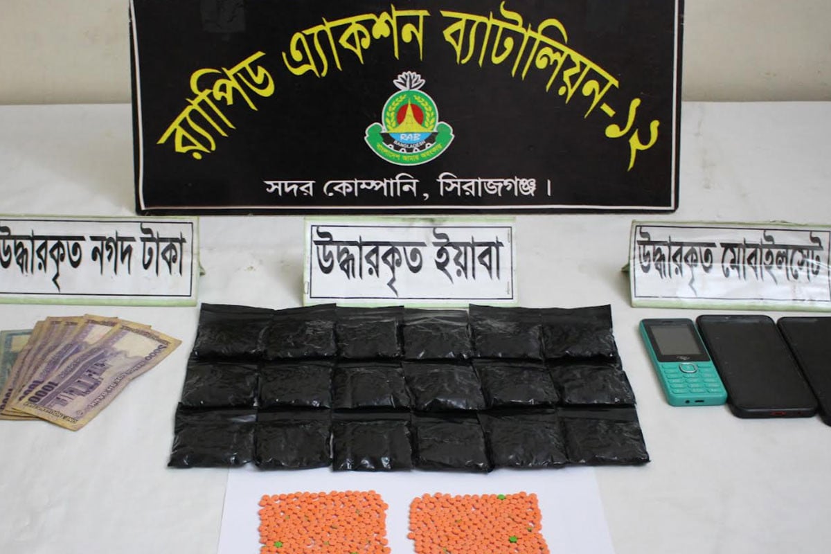 সিরাজগঞ্জে মাদক কারবারী স্বামী-স্ত্রী গ্রেফতার