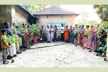 ঠাকুরগাঁওয়ে ক্ষুদ্র নৃগোষ্ঠী ও সুবিধা বঞ্চিতদের মাঝে শুভসংঘের ফলজ ও বনজ গাছের চারা বিতরণ