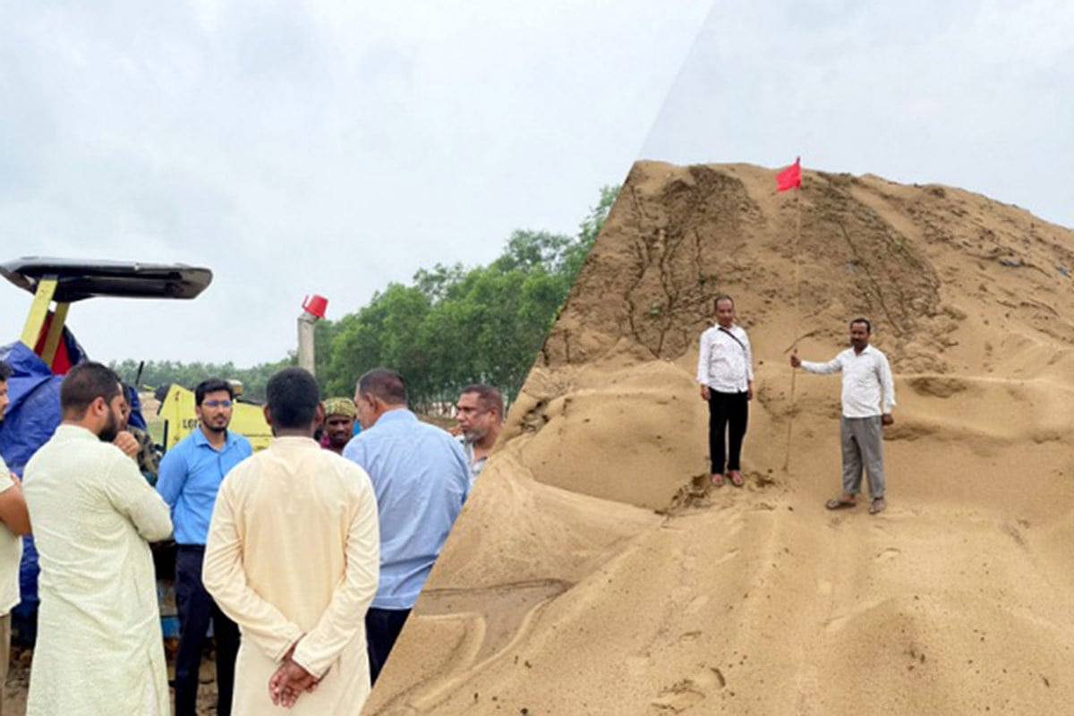 কুলাউড়ায় ৪০ লাখ টাকার অবৈধ বালু জব্দ