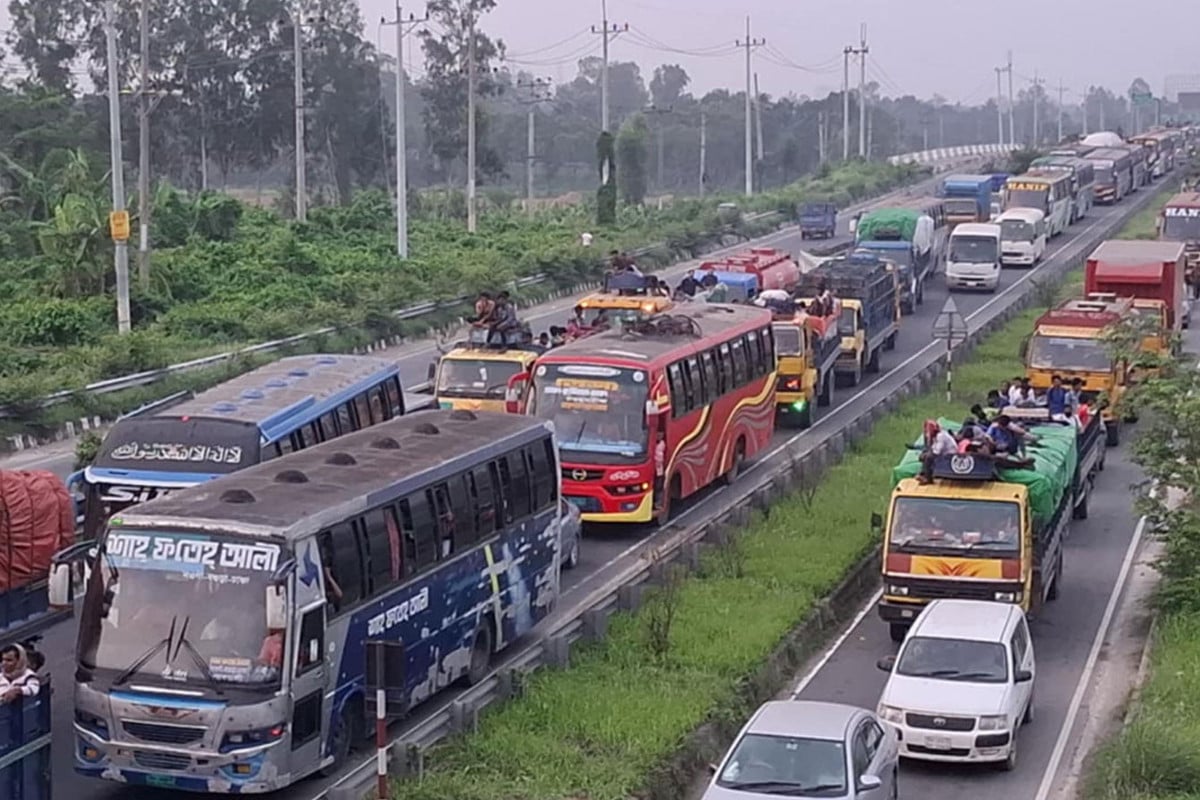 ঢাকা-টাঙ্গাইল মহাসড়কে ২৩ কিলোমিটার দীর্ঘ যানজট