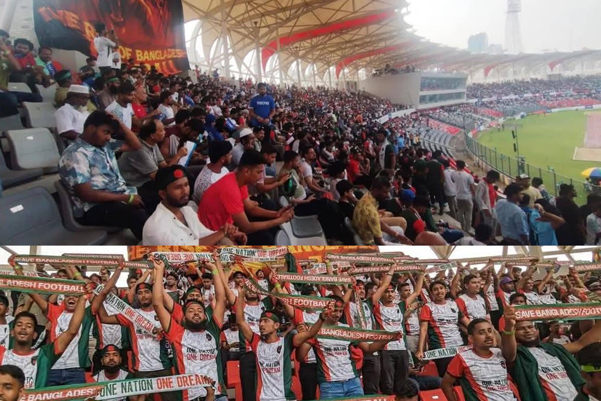 কানায় কানায় পূর্ণ গ্যালারি, উৎসবের আবহে খেলা শুরু
