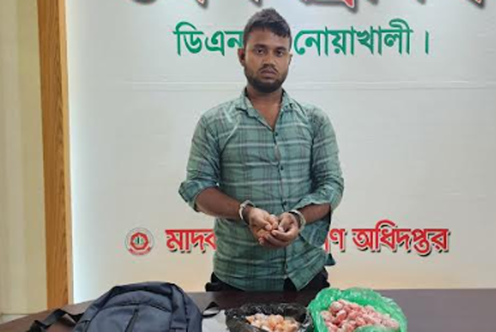নোয়াখালীতে ৮ হাজার ইয়াবাসহ যুবক গ্রেফতার