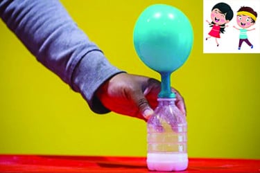 বোতলে বেলুন ফোলানো