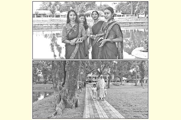 দর্শনার্থীর পদচারণে মুখর উপজেলা চত্বর