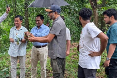 দেড় মাস পর প্রকৃতিতে ফিরল জোড়া টিয়া