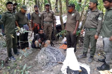 সুন্দরবনে ৩০০ ফাঁদসহ হরিণ শিকারি আটক