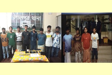 নাটোরে সেনা অভিযানে কিশোর গ্যাংয়ের ১২ সদস্য গ্রেপ্তার