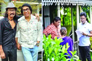 বৃষ্টি উপেক্ষা করে ভাদুন গ্রামে শুটিং