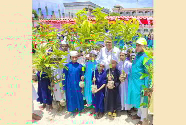 শ্রীপুরে শিক্ষার্থীদের মাঝে ৪ হাজার গাছের চারা বিতরণ