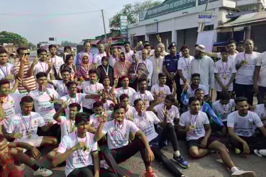 জয়পুরহাটে গণঅভ্যুত্থান দিবসে ৫ কিলোমিটার প্রতীকী ম্যারাথন