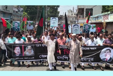 মহেরপুর জেলা বিএনপির মৌন মিছিল