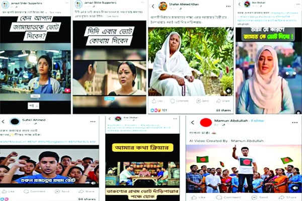সোশ্যাল মিডিয়ায় বাংলাদেশি নির্বাচনি প্রচারণার এআই ভিডিও