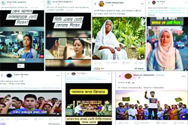 সোশ্যাল মিডিয়ায় বাংলাদেশি নির্বাচনি প্রচারণার এআই ভিডিও
