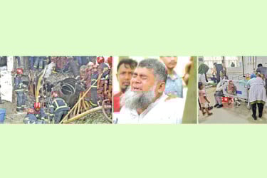 স্কুলে বিমান বিধ্বস্তে লাশের সারি
