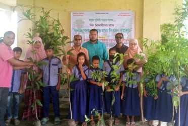 বগুড়ায় তিন শতাধিক শিক্ষার্থী পেলো গাছের চারা