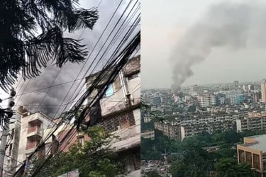 শেওড়াপাড়ায় আবাসিক ভবনে আগুন