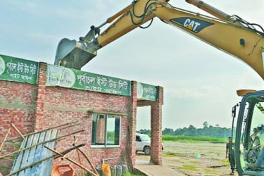 অনুমোদন না থাকায় পাঁচটি আবাসন প্রকল্পে উচ্ছেদ অভিযান