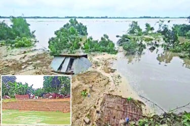 পদ্মার ভাঙনে আবার আতঙ্ক