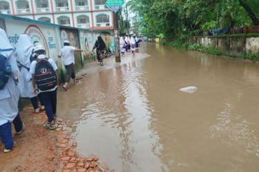 নোয়াখালী পৌরসভায় বিভিন্ন ওয়ার্ডে জলাবদ্ধতা, বাড়ছে দুর্ভোগ