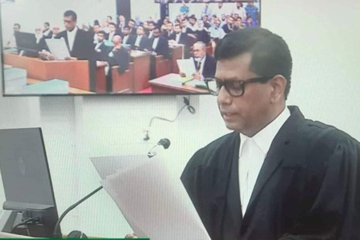 হাসিনার বিরুদ্ধে সূচনা বক্তব্য চলছে, বিচার সরাসরি সম্প্রচার
