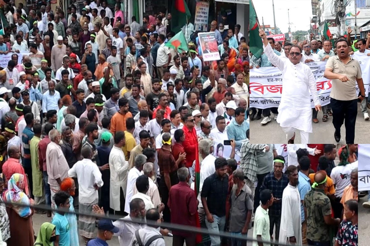 ঠাকুরগাঁওয়ে বিএনপির বিজয় মিছিলে নেতাকর্মীদের ঢল