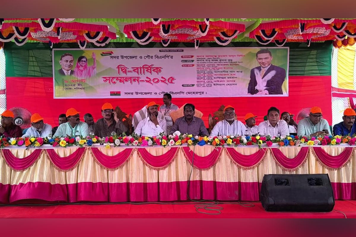 দীর্ঘ ১৬ বছর পর মেহেরপুর সদর উপজেলা ও পৌর বিএনপির সম্মেলন